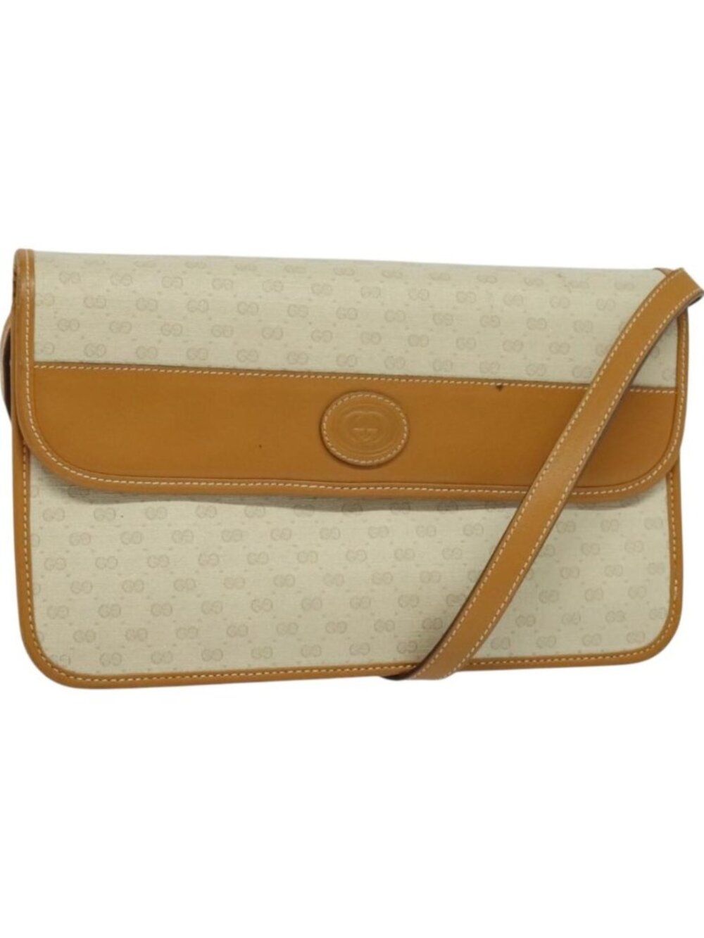 GUCCI Micro GG Supreme Shoulder Bag PVC Beige Gold 004 904 0261